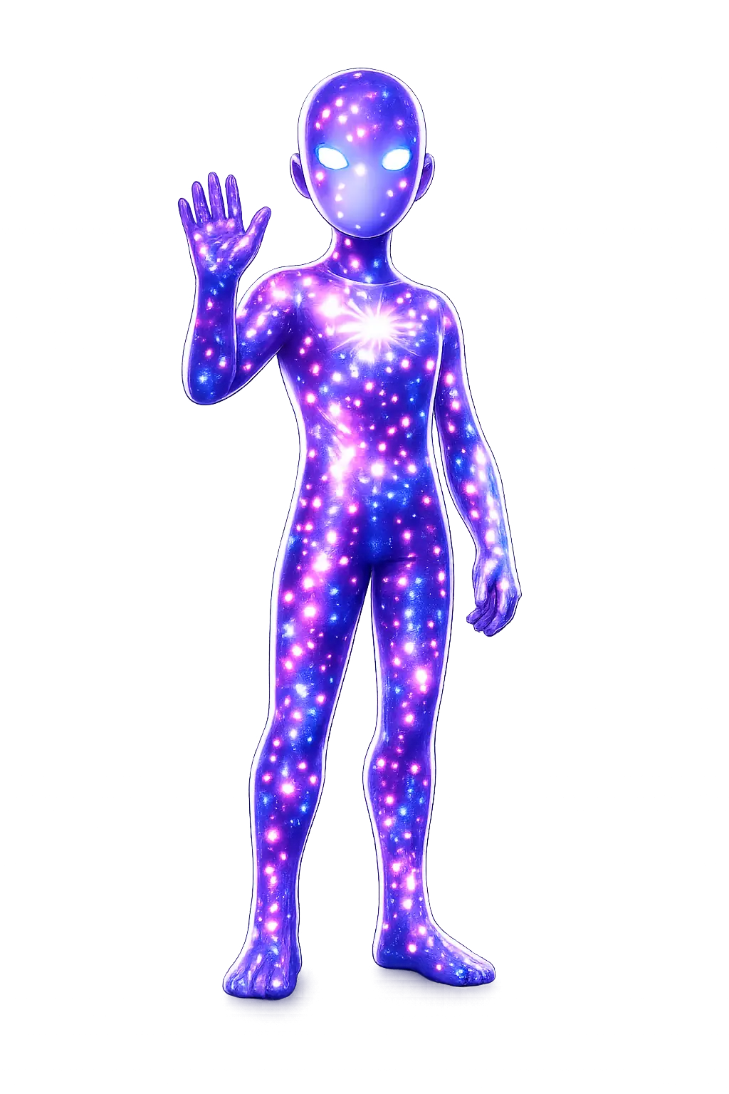 Figura celestial saludando